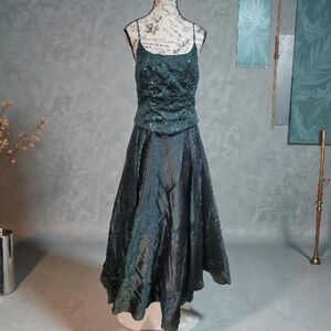 Vintage Nightway Formal Prom Dress Spaghetti Straps Size 8 Sequins Women's